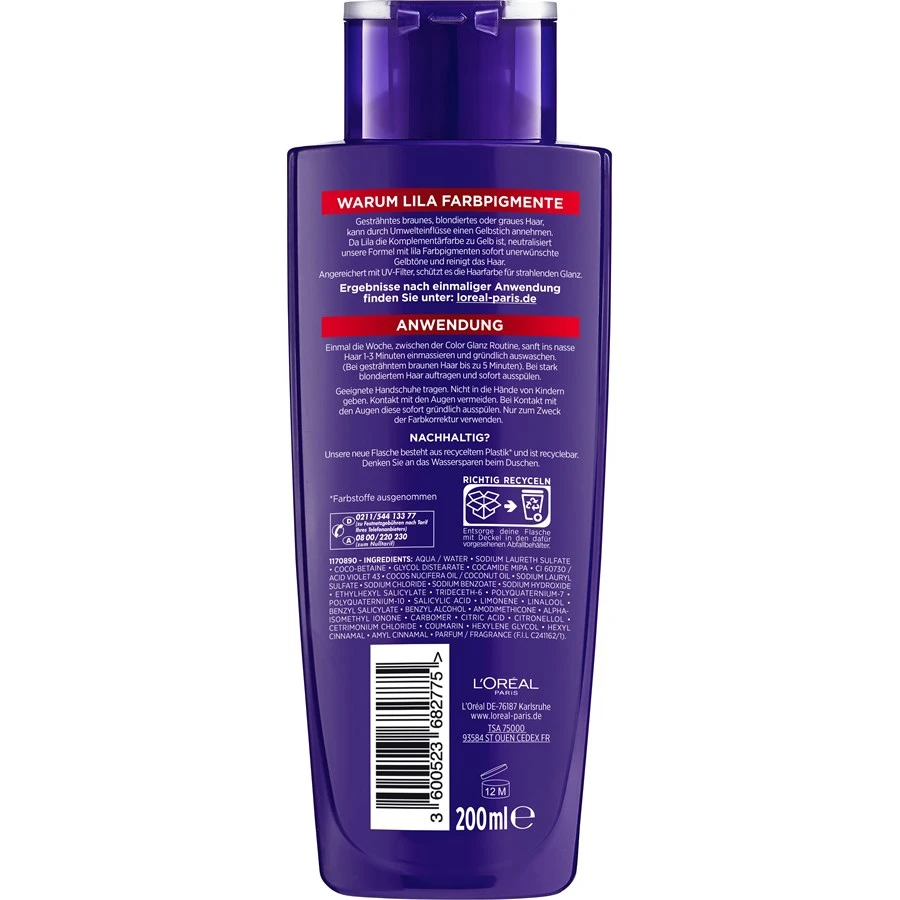Shampooing Shampoing Violet Déjaunisseur Color Vive De L’Oréal Paris – Image 2